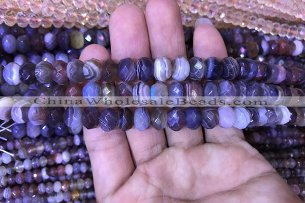 CRB1995 15.5 inches 5*8mm faceted rondelle Botswana agate beads