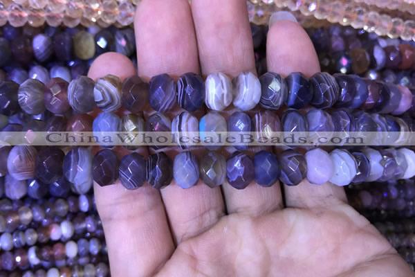 CRB1996 15.5 inches 7*10mm faceted rondelle Botswana agate beads