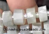 CRB2080 15.5 inches 7mm - 8mm faceted tyre grey moonstone beads
