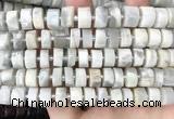 CRB2082 15.5 inches 11mm - 12mm faceted tyre grey moonstone beads