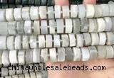 CRB2083 15.5 inches 12mm - 13mm faceted tyre grey moonstone beads