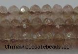 CRB211 15.5 inches 3*4mm faceted rondelle strawberry quartz beads