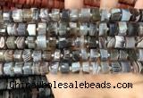 CRB2111 15.5 inches 9mm - 10mm faceted tyre Botswana agate beads