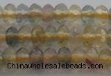 CRB214 15.5 inches 3*4mm faceted rondelle yellow fluorite beads