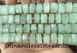 CRB2168 15.5 inches 13mm - 14mm faceted tyre light prehnite beads