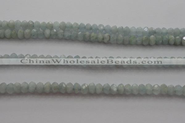 CRB217 15.5 inches 3*4mm faceted rondelle aquamarine beads