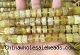 CRB2171 15.5 inches 11mm - 12mm faceted tyre yellow opal beads