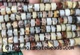 CRB2181 15.5 inches 11mm - 12mm faceted tyre crazy lace agate beads