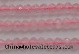 CRB220 15.5 inches 2.5*4mm faceted rondelle rose quartz beads