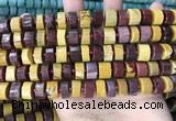 CRB2202 15.5 inches 10mm - 11mm faceted tyre mookaite beads