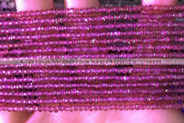 CRB2211 15.5 inches 2*3mm faceted rondelle garnet beads wholesale