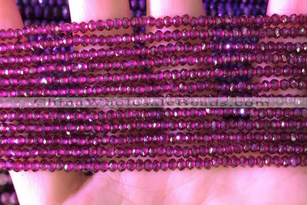 CRB2212 15.5 inches 2*3mm faceted rondelle garnet beads wholesale