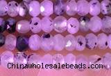 CRB2214 15.5 inches 2*3mm faceted rondelle black rutilated quartz beads