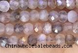 CRB2219 15.5 inches 2*3mm faceted rondelle moonstone beads