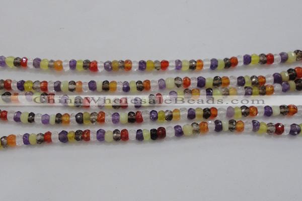 CRB223 15.5 inches 2.5*4mm faceted rondelle mixed quartz beads