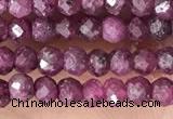 CRB2244 15.5 inches 2*3mm faceted rondelle ruby gemstone beads
