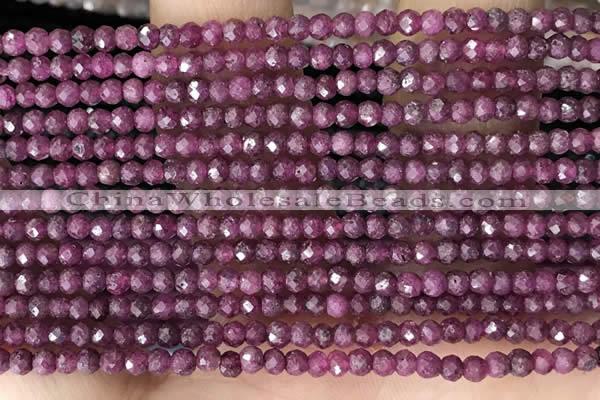 CRB2244 15.5 inches 2*3mm faceted rondelle ruby gemstone beads