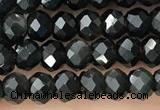 CRB2248 15.5 inches 3*4mm faceted rondelle obsidian beads