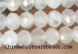 CRB2254 15.5 inches 3*4mm faceted rondelle white moonstone beads