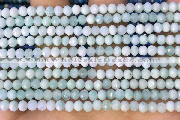 CRB2260 15.5 inches 3*4mm faceted rondelle amazonite beads