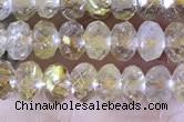 CRB2264 15.5 inches 3*5mm faceted rondelle golden rutilated quartz beads