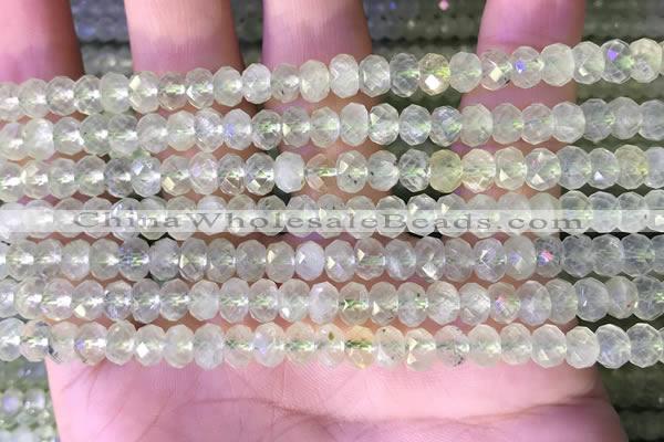 CRB2273 15.5 inches 4*6mm faceted rondelle prehnite beads
