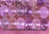 CRB2281 15.5 inches 4*6mm faceted rondelle mixed quartz beads