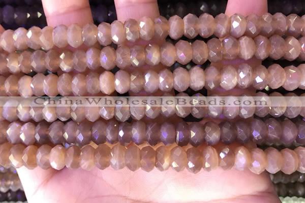 CRB2284 15.5 inches 5*8mm faceted rondelle moonstone beads