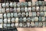 CRB2303 15.5 inches 11mm - 12mm faceted tyre ghost gemstone beads