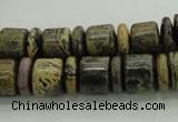 CRB250 15.5 inches 5*12mm - 10*12mm rondelle yellow artistic jasper beads