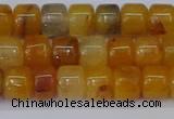 CRB2502 15.5 inches 6*8mm rondelle yellow jade beads wholesale