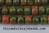 CRB2507 15.5 inches 6*8mm rondelle unakite gemstone beads