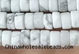 CRB2556 15.5 inches 2*4mm heishi white howlite beads wholesale