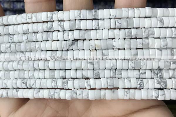 CRB2556 15.5 inches 2*4mm heishi white howlite beads wholesale