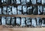 CRB2575 15.5 inches 2*4mm heishi snowflake obsidian beads wholesale