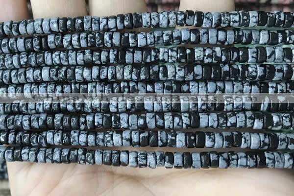 CRB2575 15.5 inches 2*4mm heishi snowflake obsidian beads wholesale