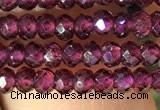 CRB2600 15.5 inches 2*3mm faceted rondelle red garnet beads