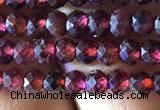 CRB2601 15.5 inches 2*3mm faceted rondelle red garnet beads