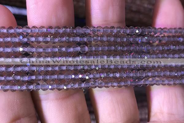 CRB2603 15.5 inches 2*3mm faceted rondelle smoky quartz beads