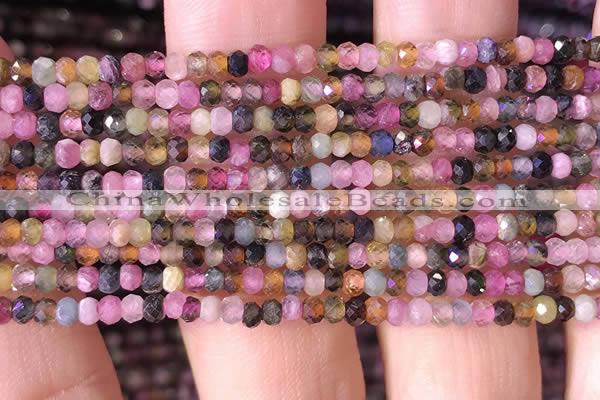 CRB2608 15.5 inches 2*3mm faceted rondelle tourmaline beads