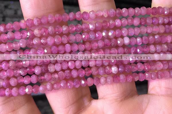 CRB2612 15.5 inches 2*3mm faceted rondelle ruby gemstone beads
