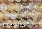 CRB2632 15.5 inches 3*4mm faceted rondelle citrine gemstone beads