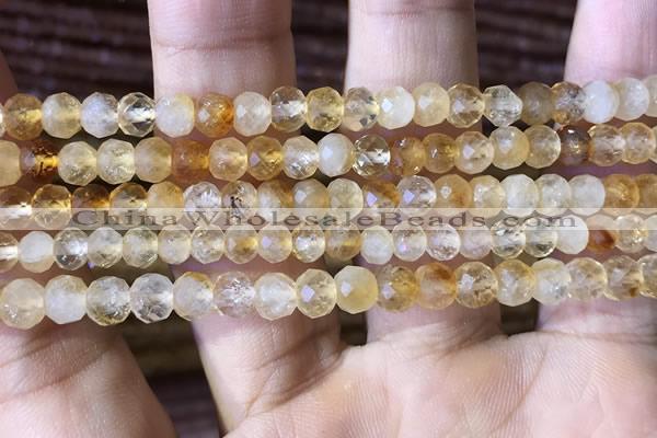CRB2633 15.5 inches 4*5mm faceted rondelle citrine gemstone beads