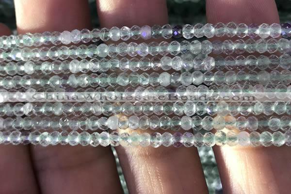 CRB2639 15.5 inches 2*3mm faceted rondelle fluorite gemstone beads