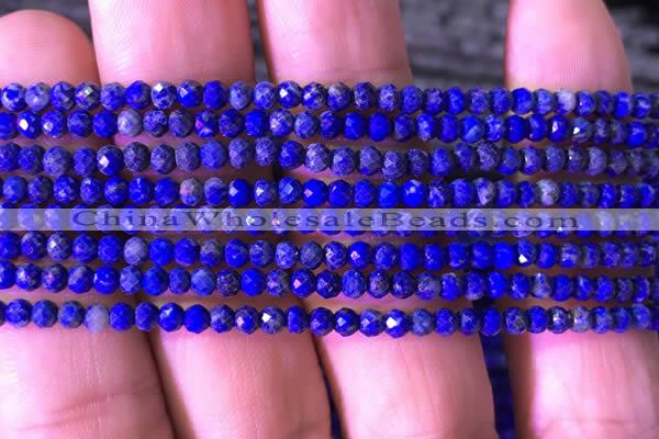 CRB2646 15.5 inches 2*3mm faceted rondelle lapis lazuli beads