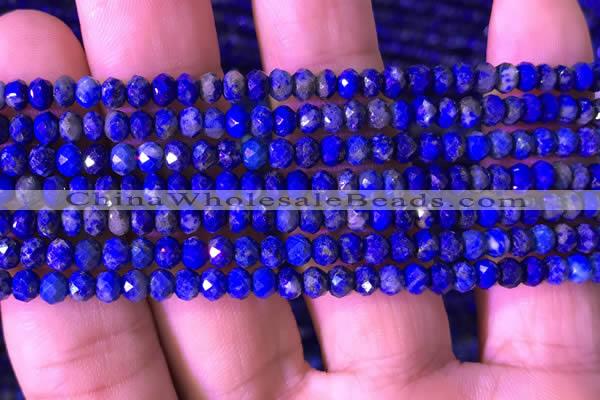 CRB2647 15.5 inches 3*4mm faceted rondelle lapis lazuli beads