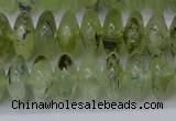 CRB265 15.5 inches 5*12mm rondelle green rutilated quartz beads