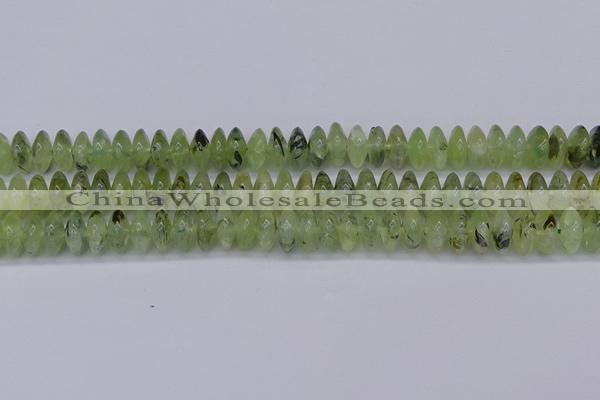 CRB265 15.5 inches 5*12mm rondelle green rutilated quartz beads