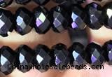 CRB2652 15.5 inches 3.5*5mm faceted rondelle black spinel beads