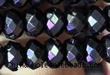 CRB2653 15.5 inches 4*6mm faceted rondelle black spinel beads